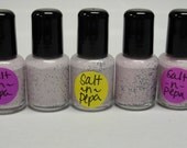 Old School Sel n Poivre Nail Polish White and Black Glitter Salt N Pepper