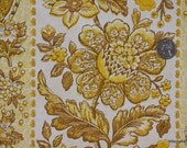 1960's Vintage Wallpaper Brown and Gold Floral French Provincial stripe