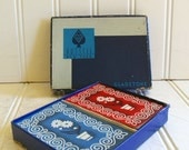 Playing Cards Set of 2 Decks - Vintage Russell New York - Gladstone Funky Flowers 50s Colors