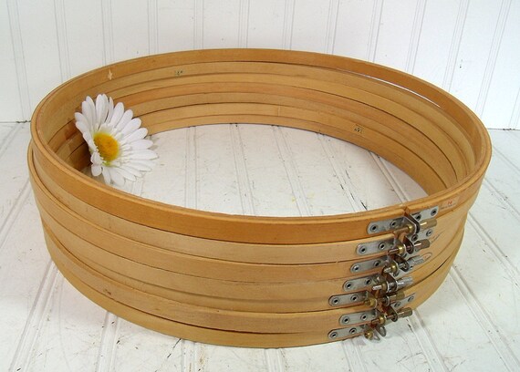 Wooden Round 14 inch Embroidery Hoops Set of 7 by DivineOrders