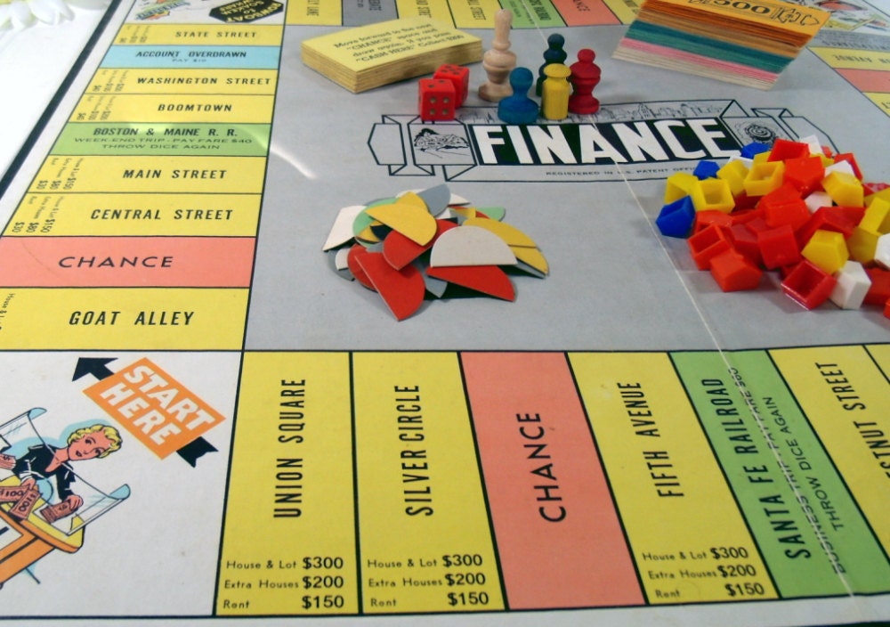 Finance Board Game Vintage Parker Brothers by DivineOrders