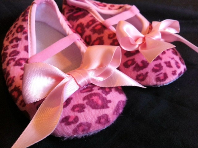 Pink Leopard Shoes - Baby Booties