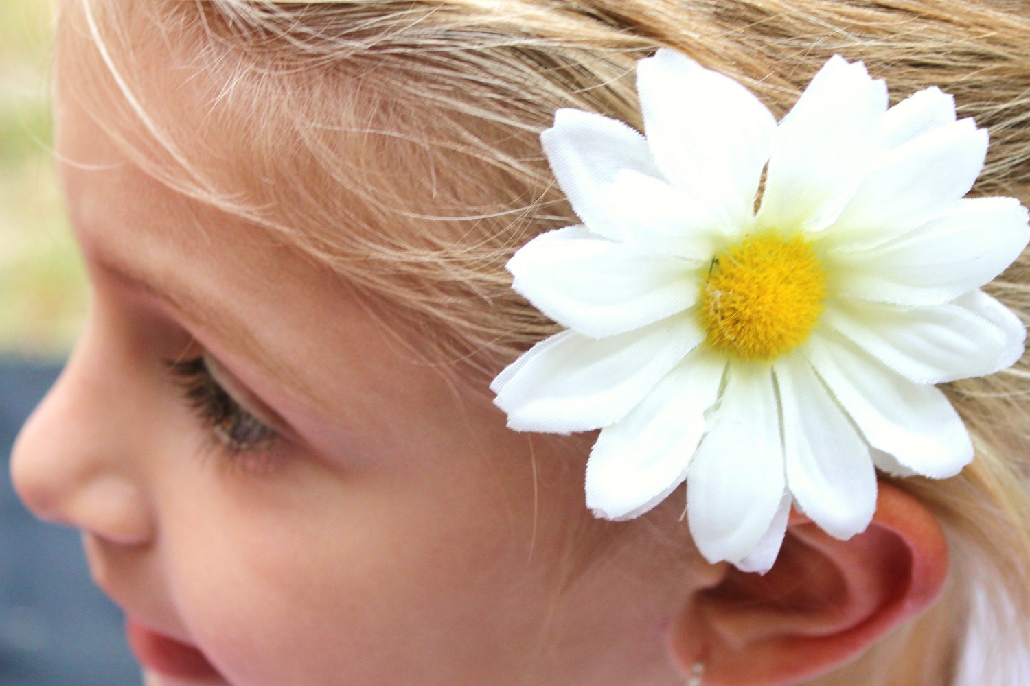 White Daisy Hair clip