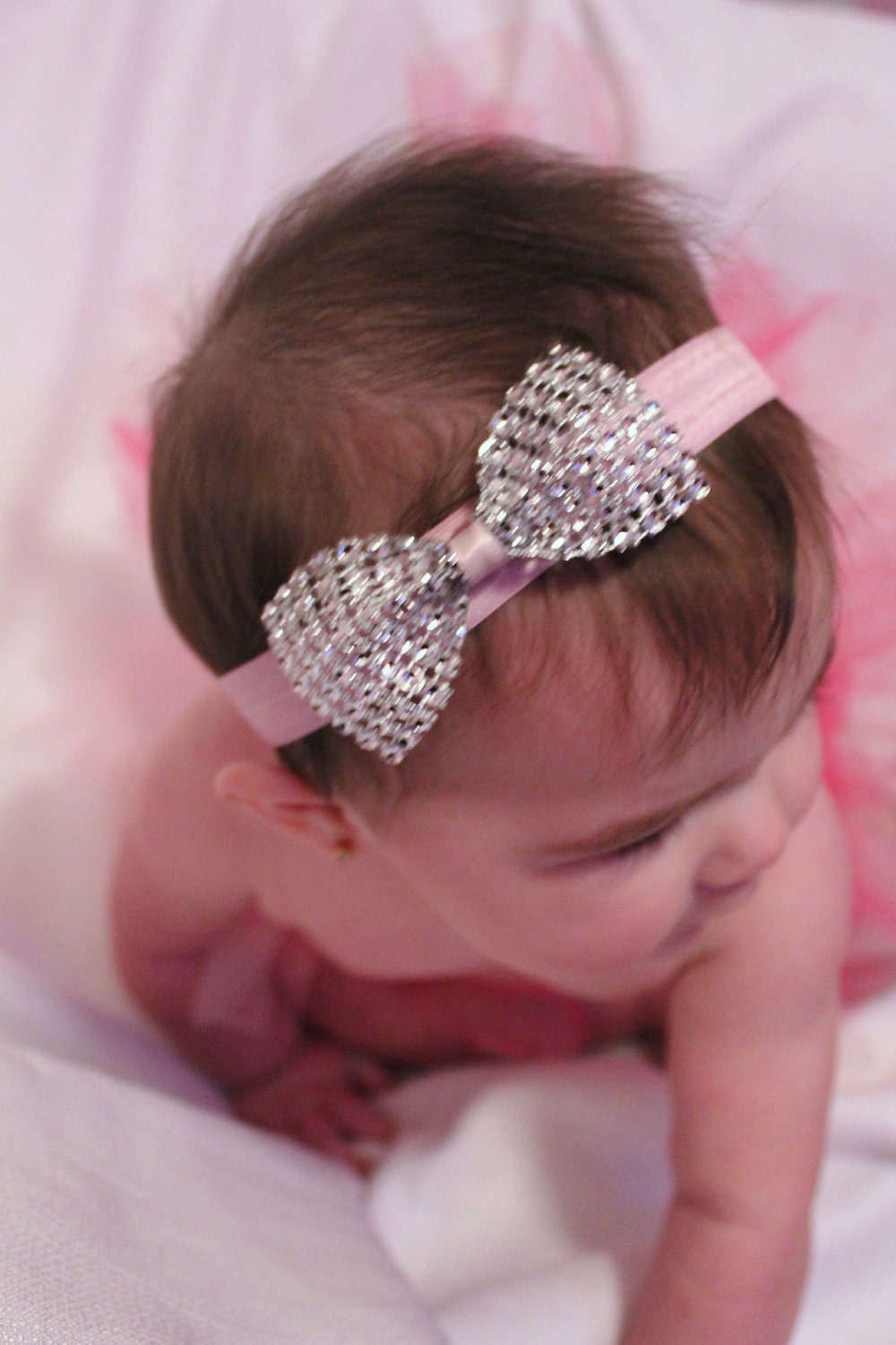 Red Headband with Diamond Bow