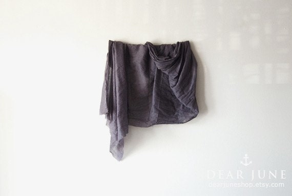 STORM - hand dyed cotton scarf. Oversized, lightweight wrap, shawl. Fashion, women accessories. Valentine's gift. - DearJuneShop