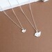 Two Silver Speckled Birds with Sterling Silver Chain -- Mother Daughter Necklace Set or Double Necklace