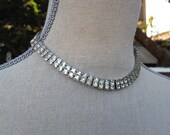 1920s 1930s Art Deco Paste  Weiss channel set Old Hollywood Glamour Bridal Necklace