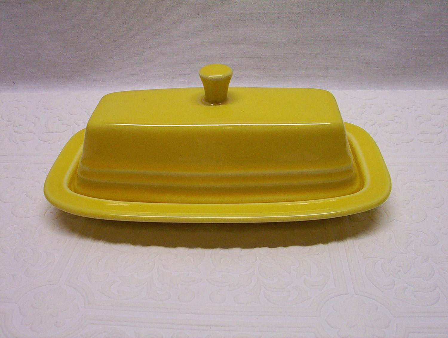 Vintage Homer Laughlin Fiesta Ware Yellow Butter by ozarksfinds