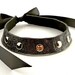 Starry Night Silver on Black Leather with Silver Studs Collar Choker Necklace Goth Punk Cosplay Rocker Fashion Wear