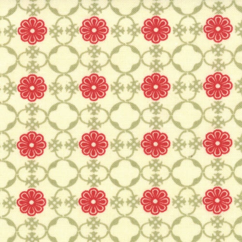 Clearance - Circa 1934 by Cosmo Cricket for Moda - Astaire in Cream Red - 1/2 yard