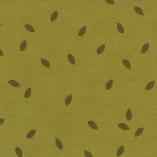 Clearance - Little Apples by Aneela Hoey for Moda - Leaves in Olive - 1/2 yard  - 100% Cotton