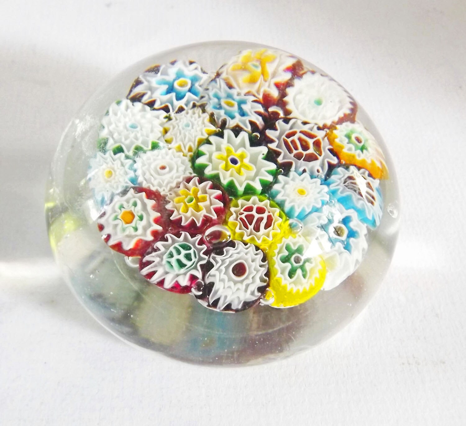 Vintage Paperweight Millefiori Hand Blown Glass by VintageAndOld