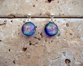 Rainbow dichroic dangle earrings