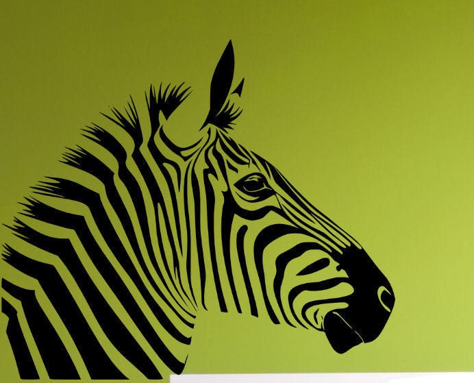 Zebra Head Wall Decal Vinyl Decor