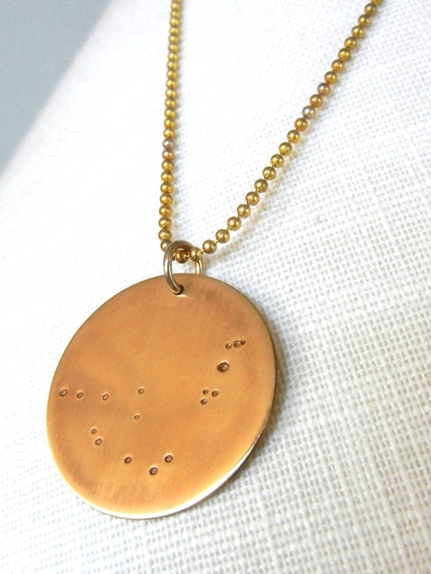 Sagittarius Necklace - Constellation Jewelry, November - December Birthday Stamped Zodiac Necklace by E. Ria Designs