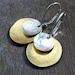 ECLIPSE Hammered Sterling Silver & Brass Coin Earrings