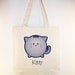 Cute Kitty illustration on Canvas Tote -- other bag sizes available