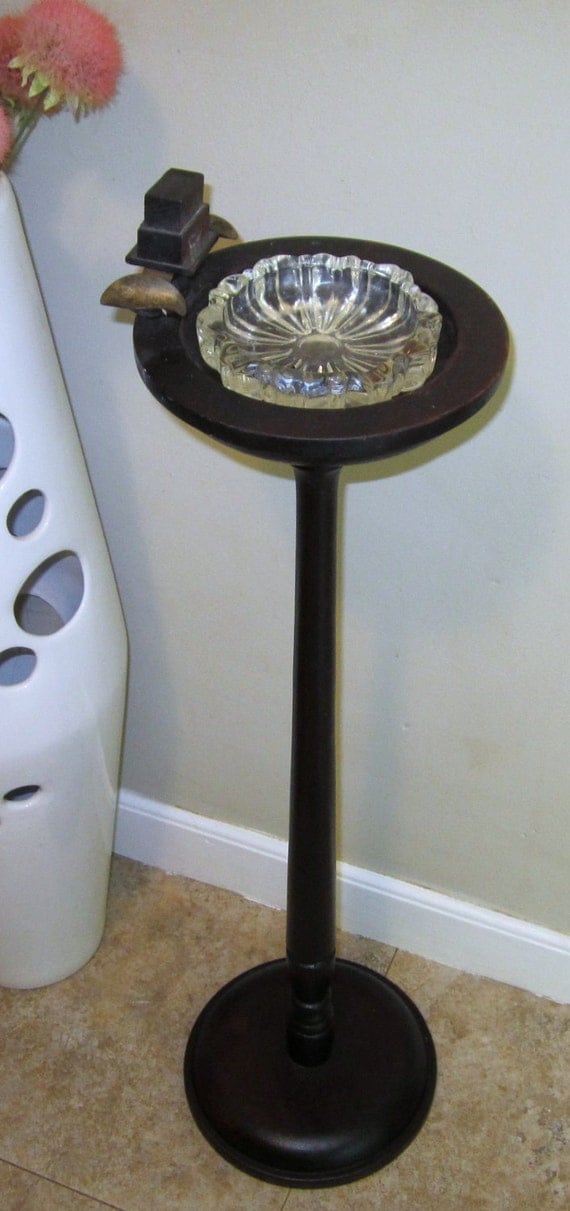 Antique smoking stand table ashtray by callmeanytimevintage