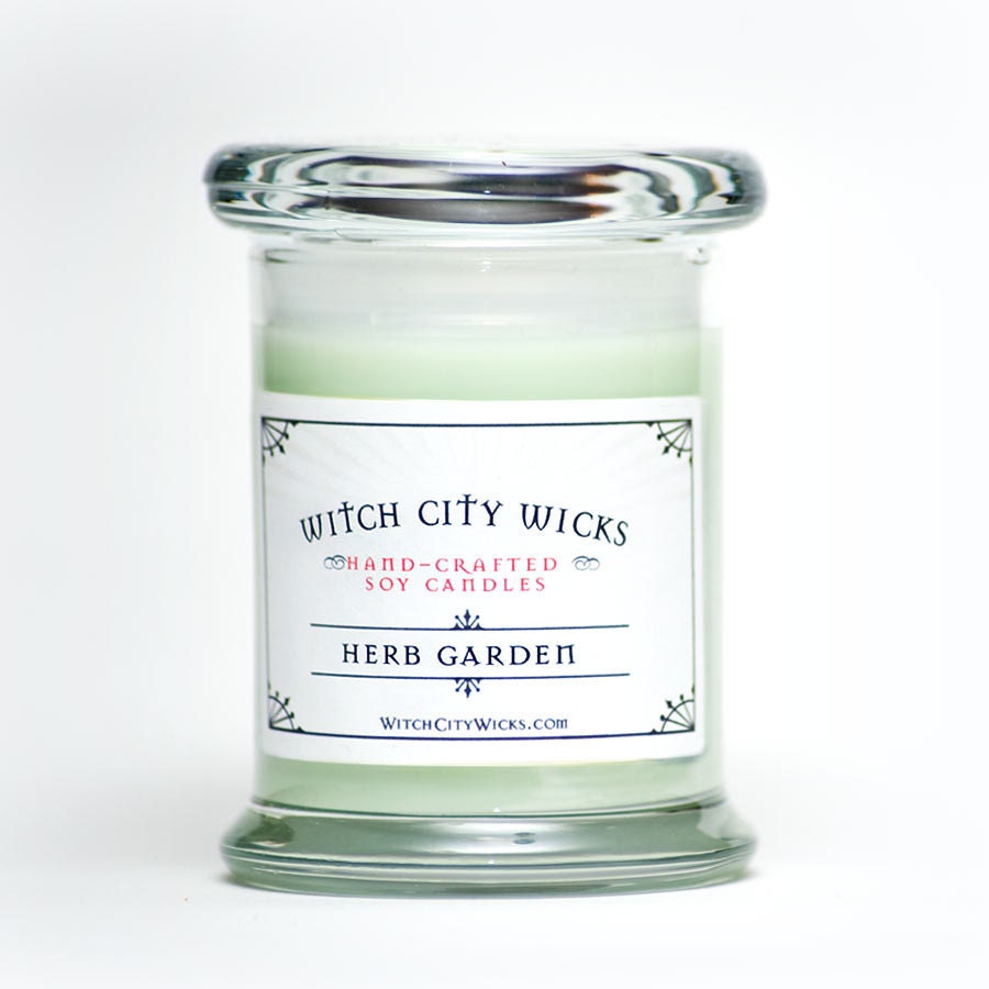 Herb Garden scented soy candle in 8 oz jar