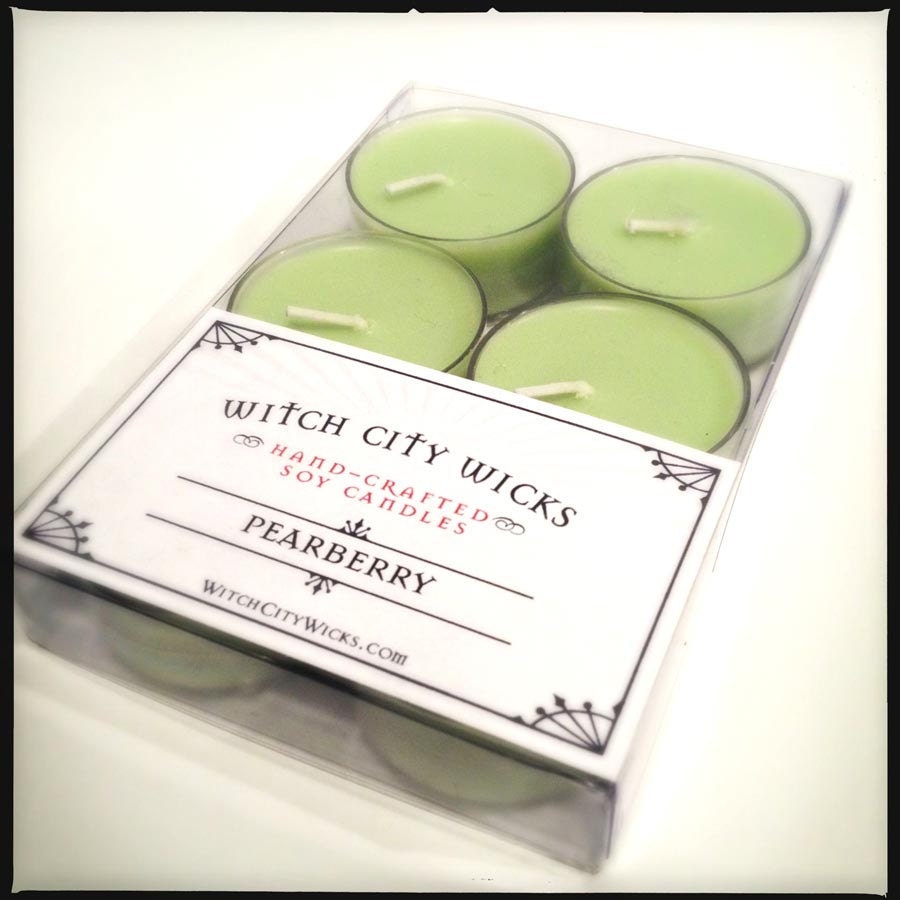Pearberry scented soy tealight candles boxed 6 pack