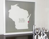 Unique Wedding Gift  Custom Personalized FRAMED ART Love Map- Any Location- Great Wedding Engagement or Anniversary Gift