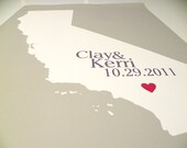 Guestbook Poster Personalized Map Size Personalized Map All 50 States Available Great Wedding Gift Engagement Gift