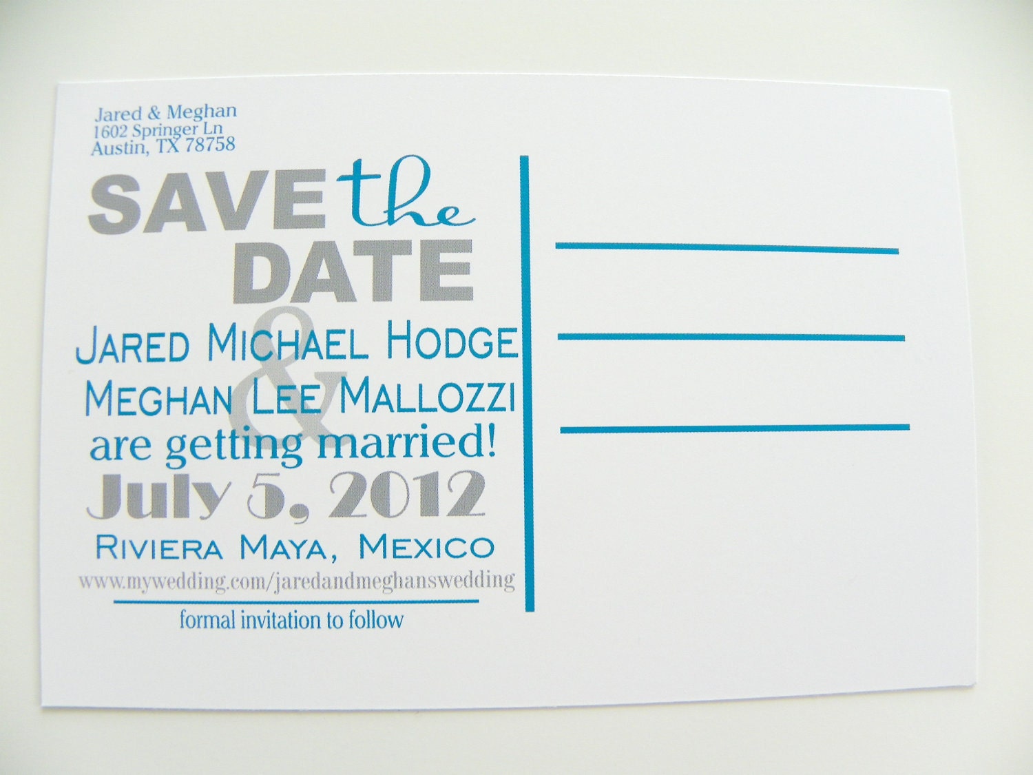 Save the Date Postcards MEXICO Set of 48 Destination Wedding - Any Location Available