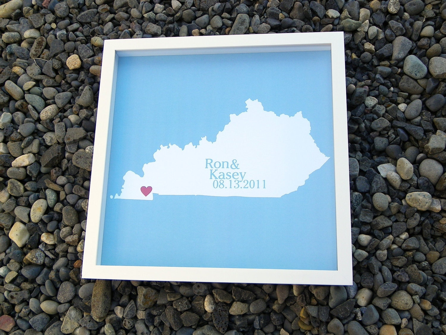 Personalized Wedding Gifts Personalized FRAMED ART State Map Print - Any Location Worldwide