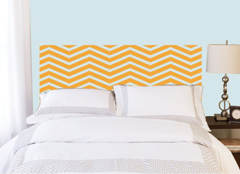 Twin Headboard decal  - Vinyl wall sticker decal - chevron pattern