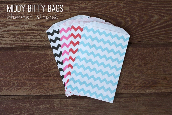Middy Bitty Bags - Chevron Stripe - Party Favor Bags