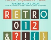 Digital Alphabet Pack - Retro Themed - 5 Colors
