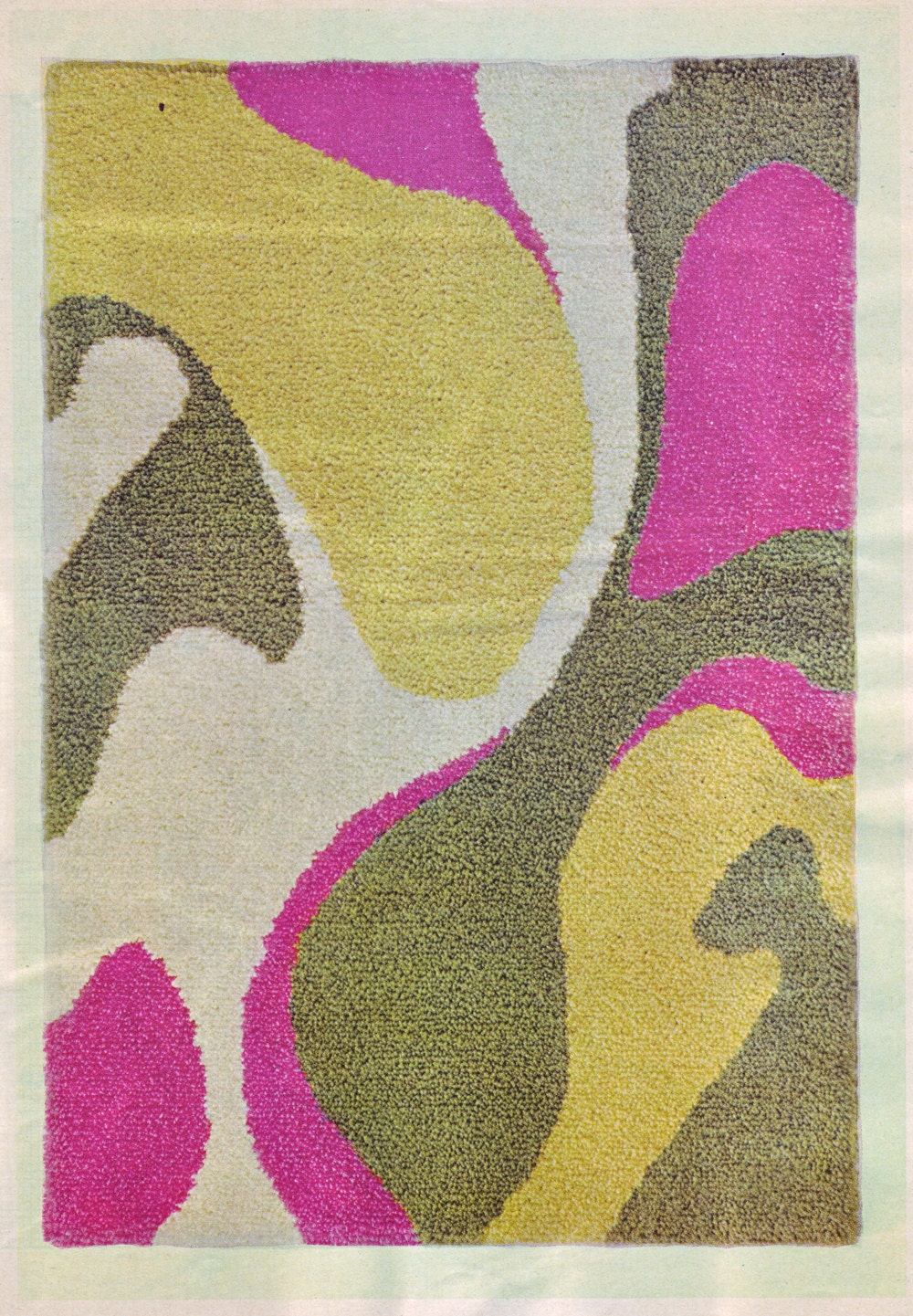 60s Garden Pathways Rug - pdf pattern