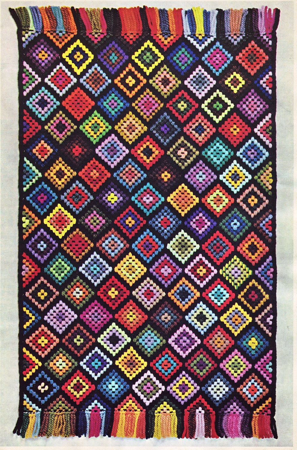 60s Afghan Needlepoint Rug - pdf pattern