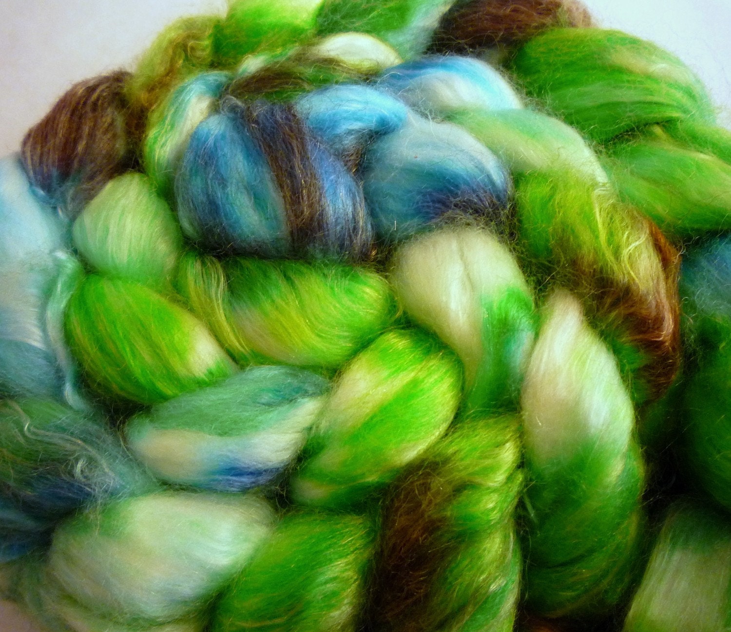 Handpainted Roving, 50/50 Superwash Merino/Tencel "Radioactive"