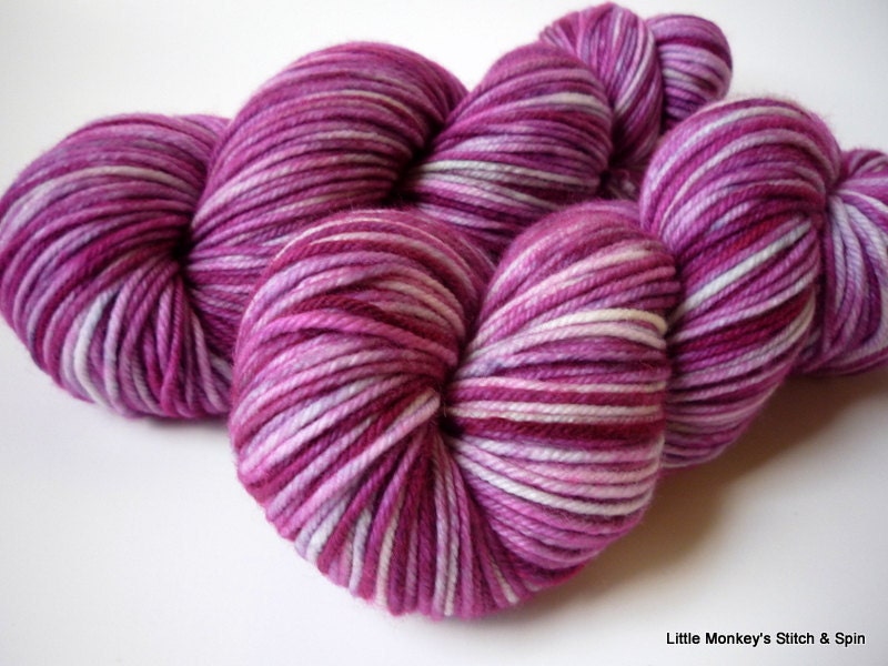 Hand dyed Yarn, Melody DK, Superwash Merino, "Rose", two available