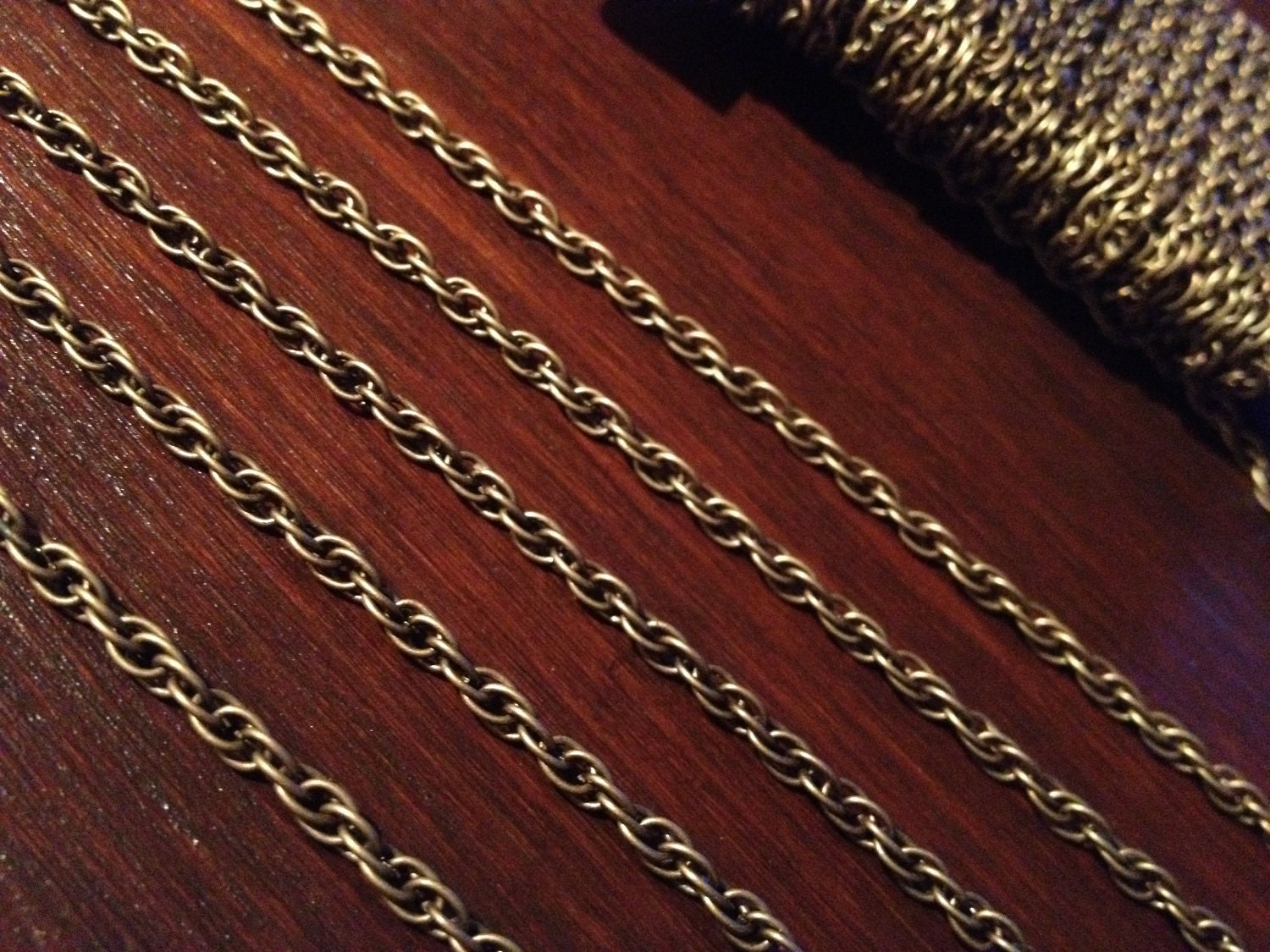20ft Antique Brass Bronze Chain Triple Link Twist Curb Chain 3mm - C