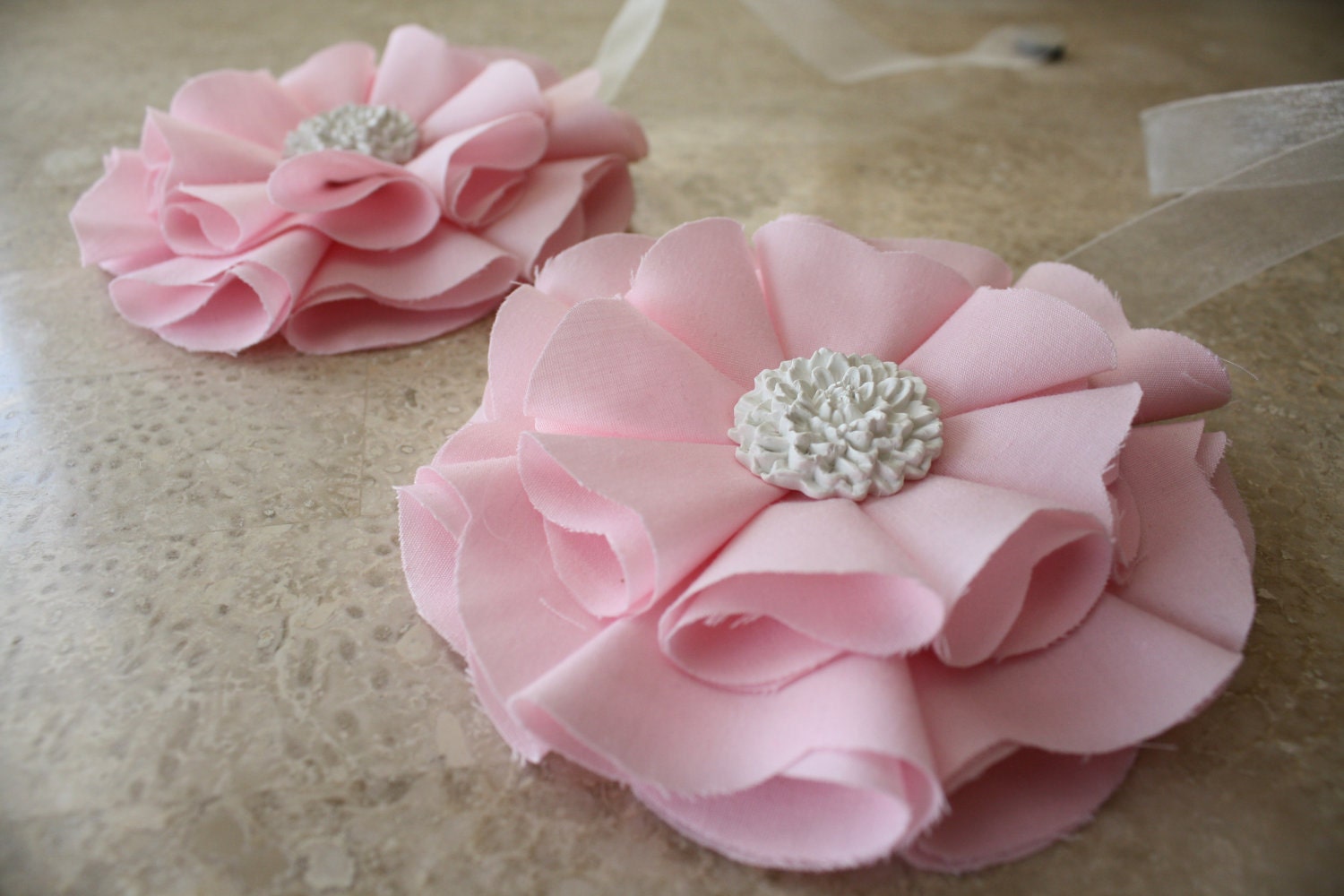 Light Pink  Magnetic Tie Backs Fabic Flowers