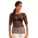 Swan lace scalloped top black S M