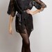 Ready to ship - Swan Queen Spring Bridal Scalloped French Lace kimono robe ivory off white S M L custom getting ready