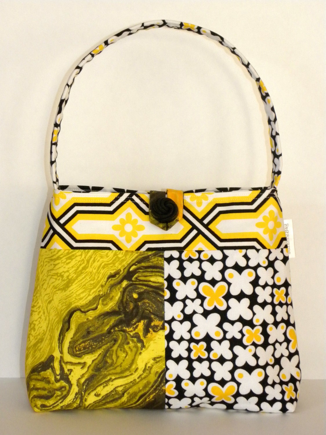 Shoulder Bag - Vintage Graphic Butterfly Swirl Patchwork