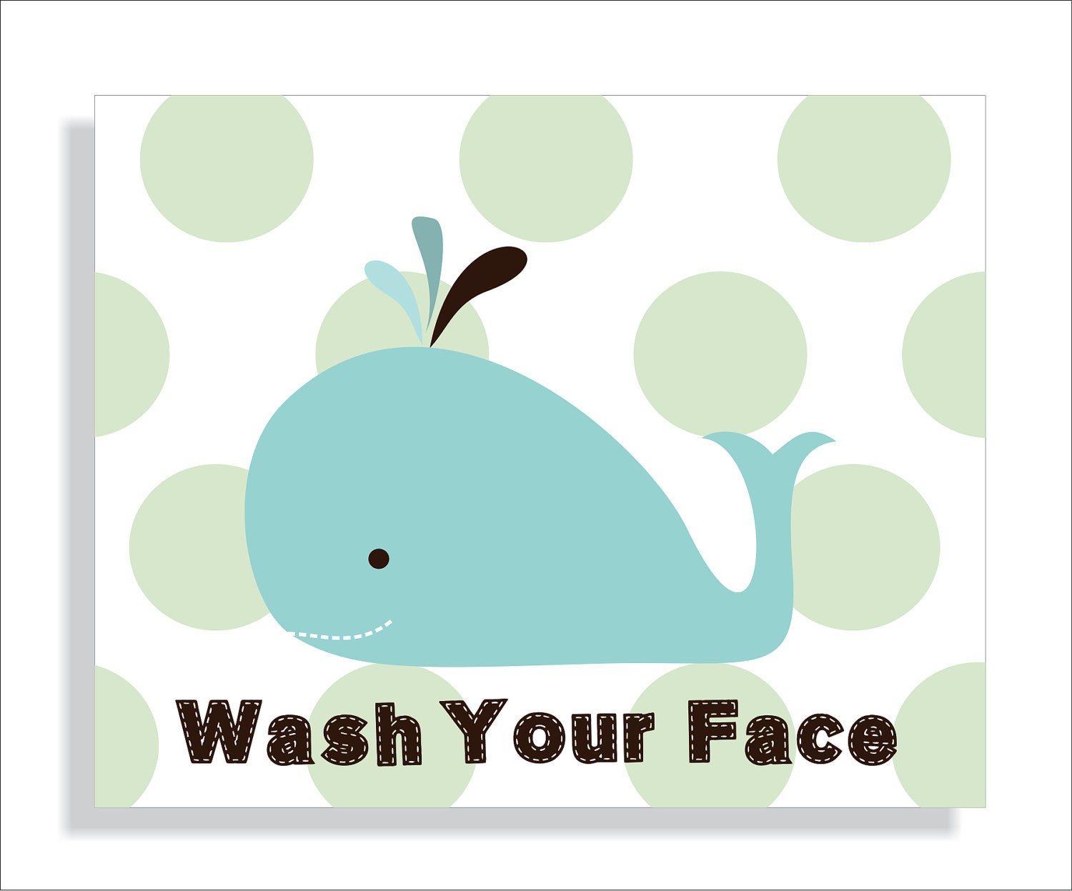 Whale Kids Bathroom Wall Art Print, Children's wall art, Bathroom decor, Target inspired, - Set of three 5x7