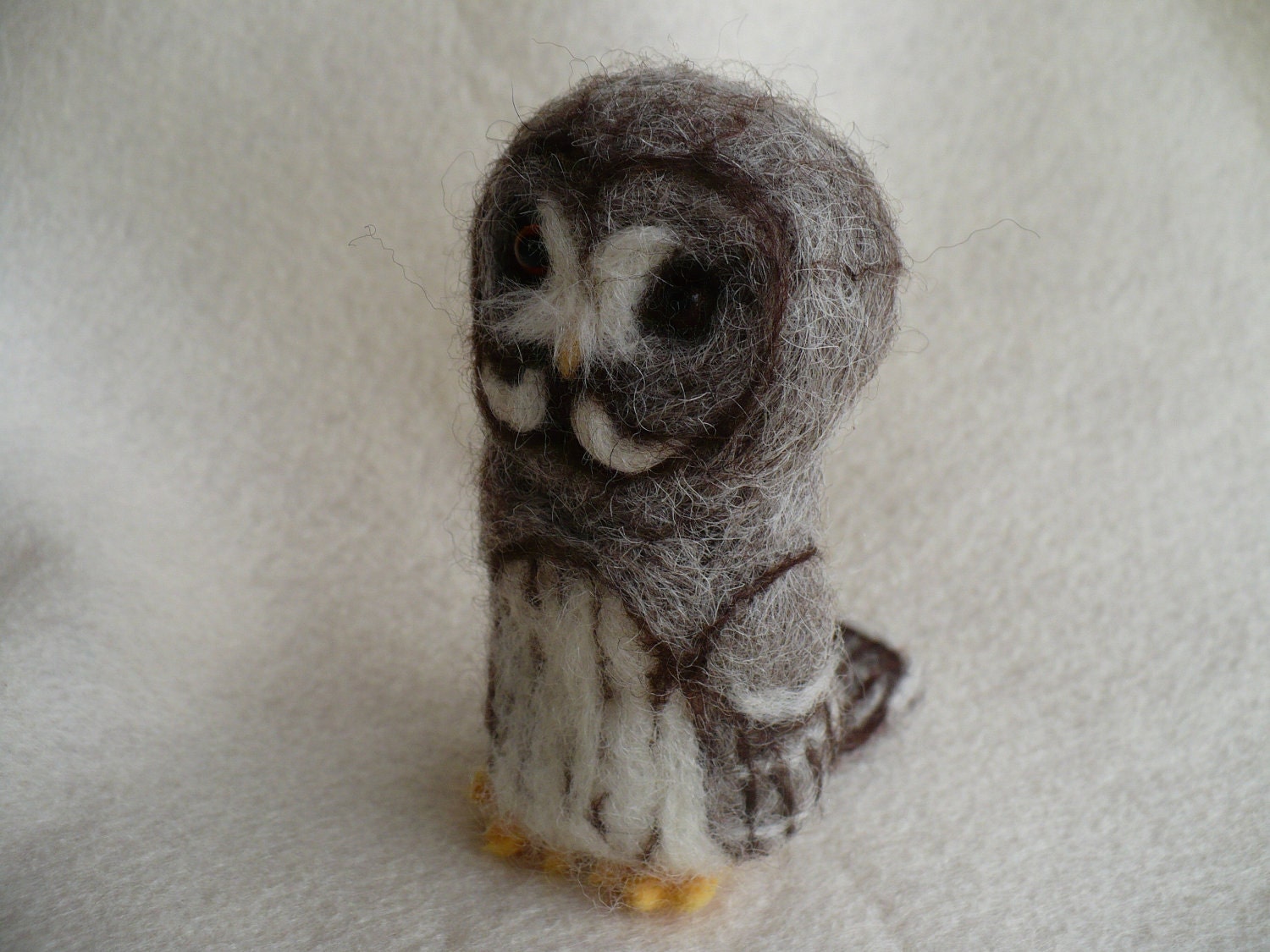 Miniature Collectible Needle felted, Great Grey Owl, OOAK
