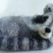 Miniatre Needle felted Collectible Sleeping Racoon, OOAK