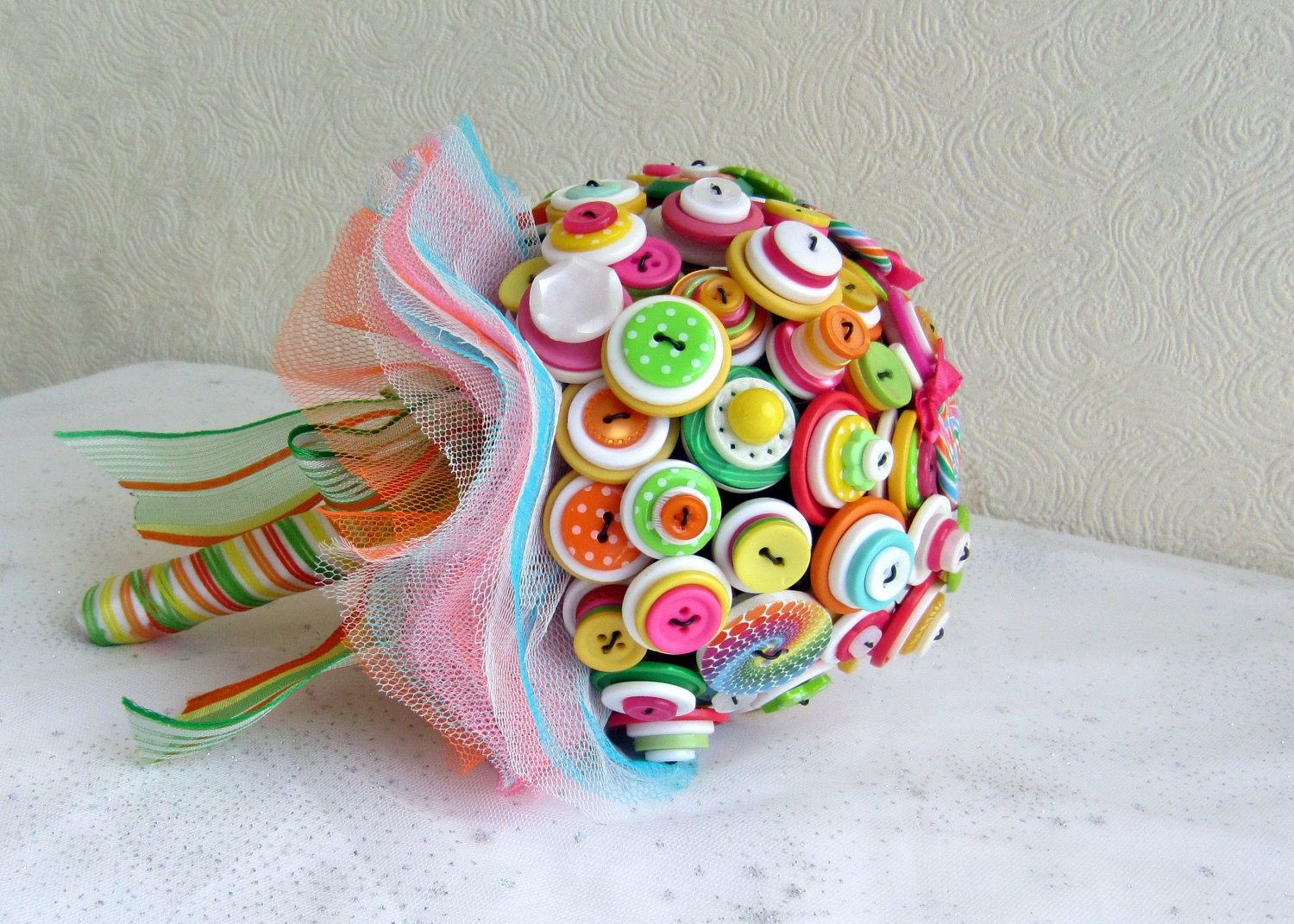 Lollipop Love Wedding Button Bouquet & Grooms Buttonhole