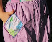 Vintage Apron Layered Reversible Purple Floral 4 for 25