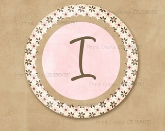 Baby Shower Banner, "It's a Girl", ladybug, brown and pink -- Digital Printable