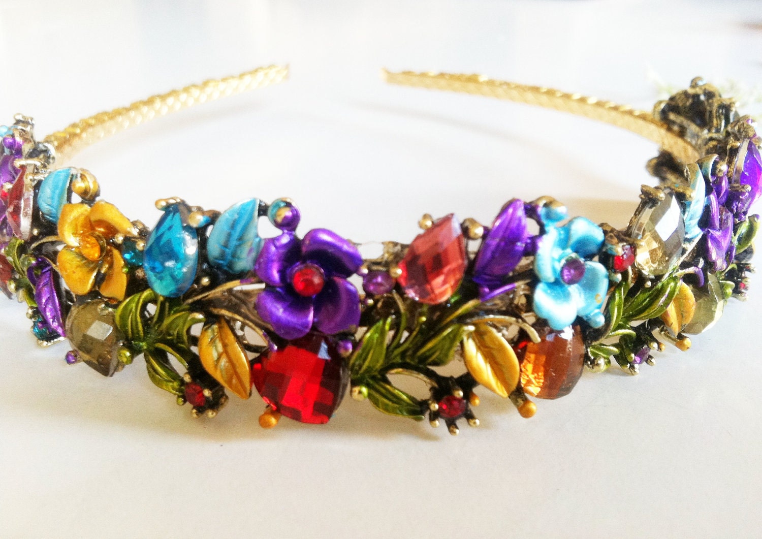 The Alice--Art Deco Crystal Flower Vines Headband -Vintage Wedding-Music Festival