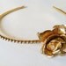 SALE--Antique Gold Rose and Pearl Bridal Headband-Romantic Vintage Wedding-Bohemian Bride Floral Headpiece