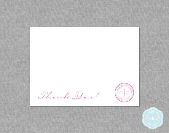 Items similar to Monogram Thank You / Note Card (DIY Printable) on Etsy