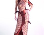 Evening dress  "Silk Leaves "